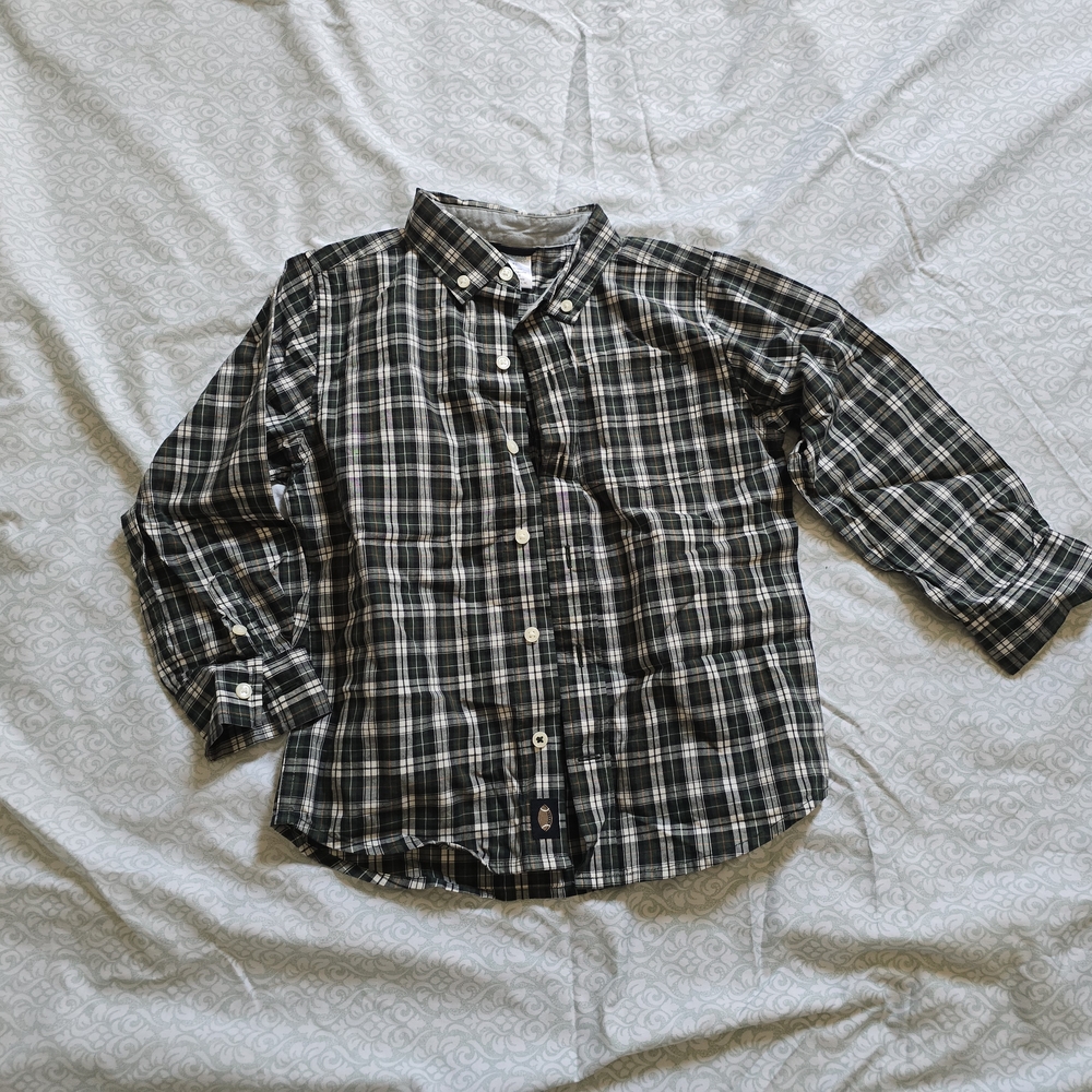 Kids Green  Plaid Shirt